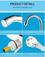 Chauffe-eau électrique avec affichage numérique, douche, cuisine, chalet, maison de campagne, prise UE, 220 W, 3000 V 4