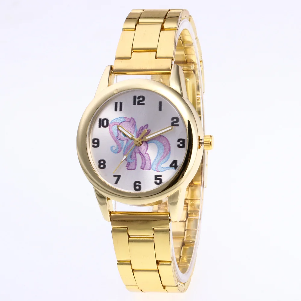 

New Products Promotion a Generation of Fat Twelve with Numbers Point Primary Color Unicorn Dial Steel Belt Men And Women Watch