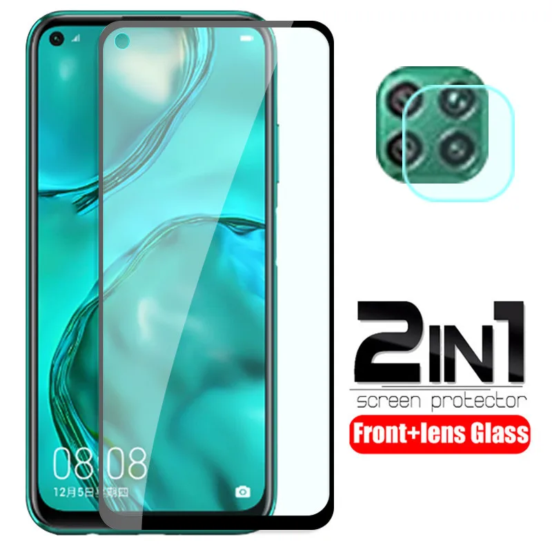 Ofertas Especiales Protector de pantalla de cristal 2 en 1 para móvil, película protectora para cámara de teléfono huawei p40 lite, p 40 lite, p40lite E, p40 QLXKkra86