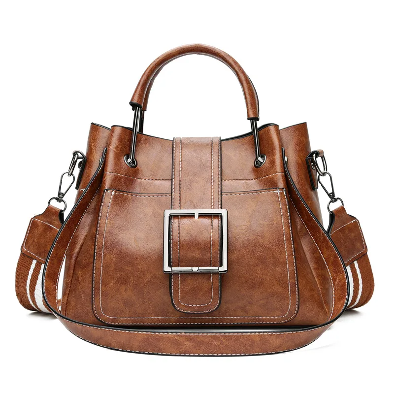 

Factory Direct 2018 New Style WOMEN'S Bag Fashion Bucket Bag European And American-Style Wide Strap Shoulder Cross-body Handbag