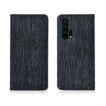 

Luxury Bark Pattern Genuine Leather Magnetic Flip Phone Case For Huawei Honor 20 Pro/Honor 20i/Honor 20 Phone Cover Card Slot
