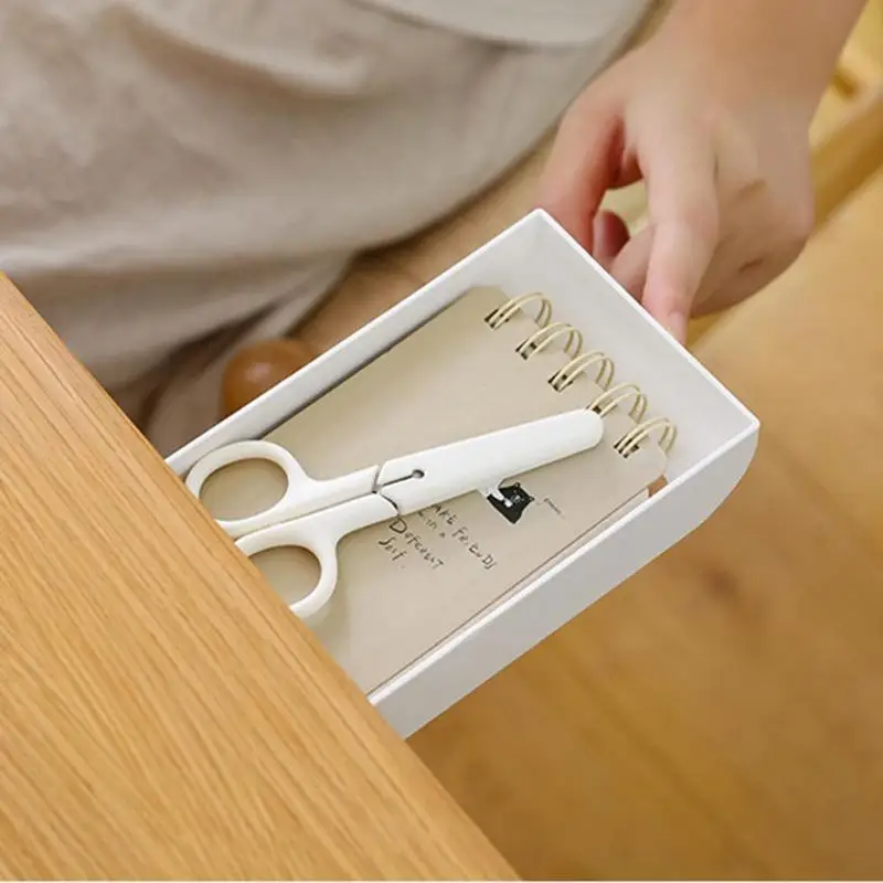 Самоклеящийся ящик для стола органайзер для макияжа DIY Настольный ящик для хранения мелочей экономит место школьные канцелярские принадлежности