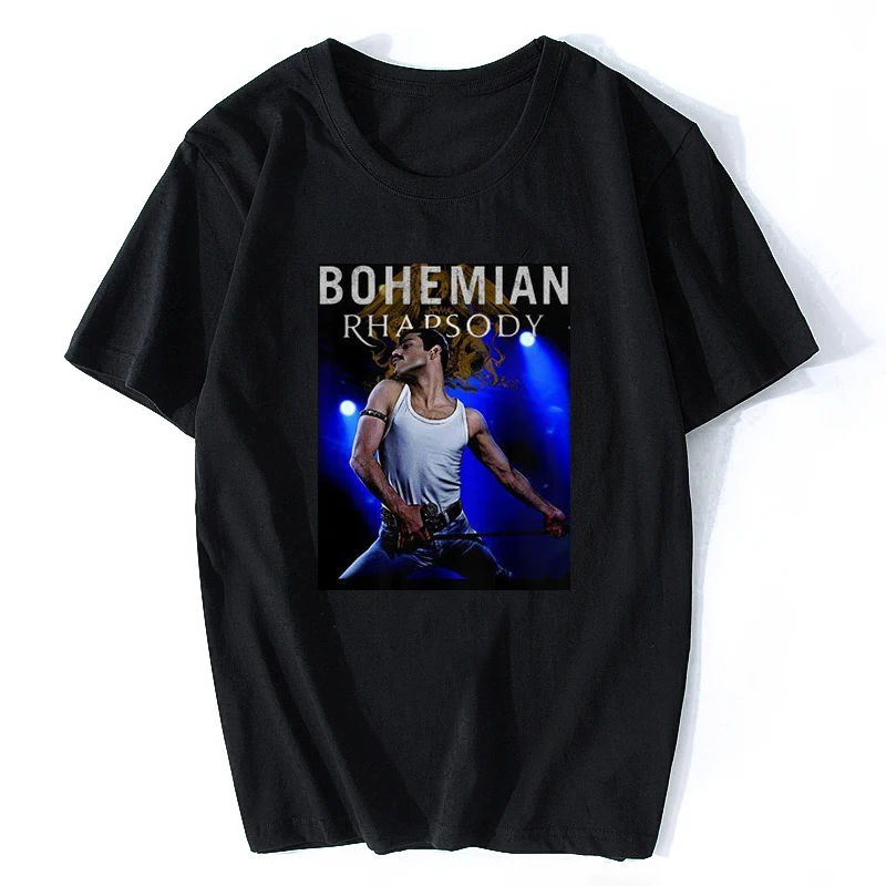 

Bohemian Rapsody Freddie Mercury T-Shirt 100% Cotton Vintage T Shirts for Man Top Tee Brand Style Short Sleeve Plus Size