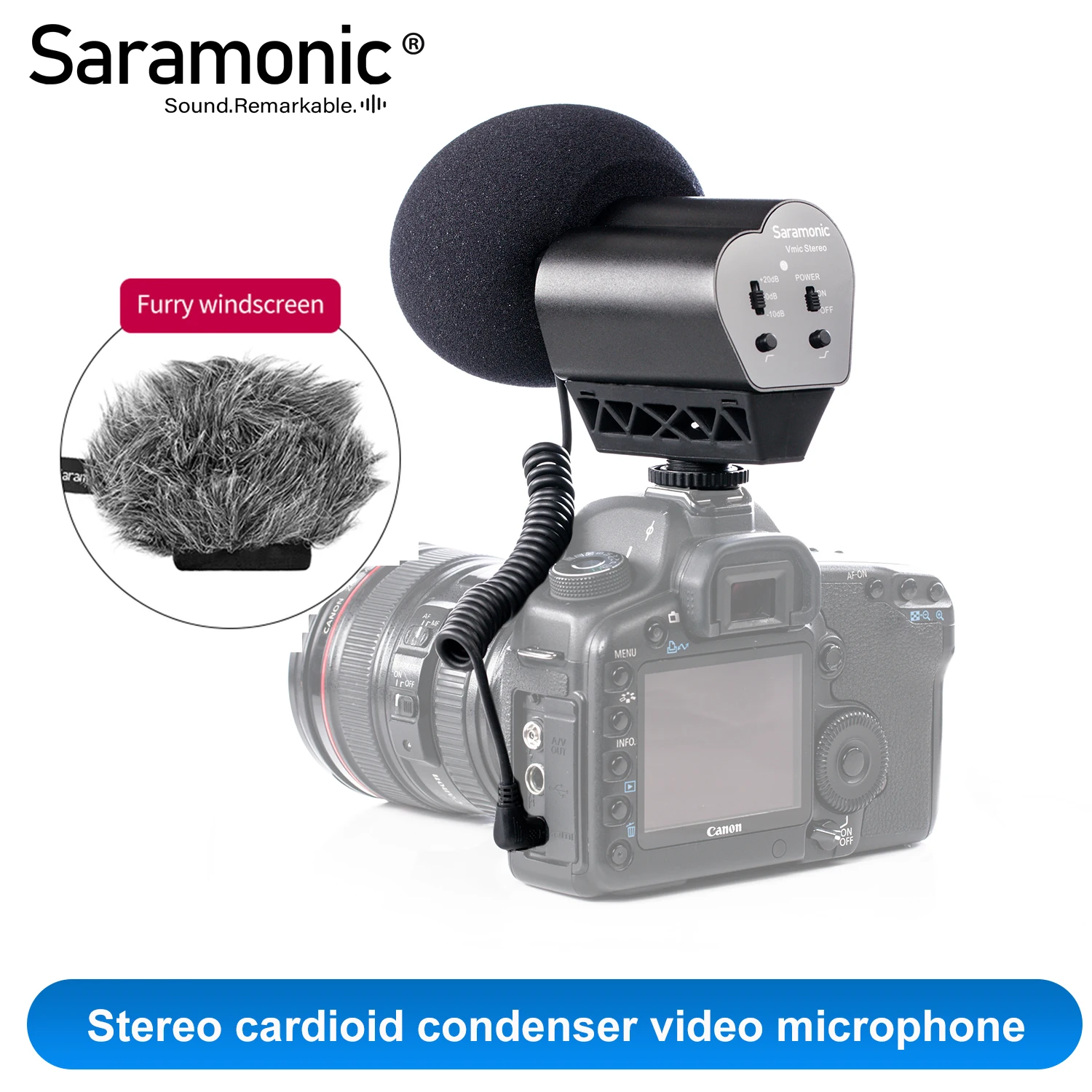 Saramonic VMIC STEREO Video Microphone X Y Pattern Cardioid Mic for
