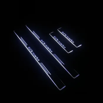 

Free express ship Led door sill Decorative lights Slat guards Plate strips for Skoda octavia