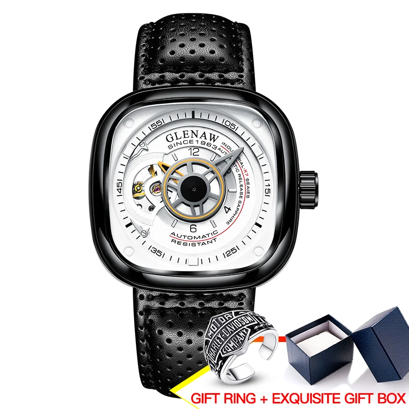 2021 new men's watch automatic machinery top brand luxury square large dial sports waterproof watch relegio masculi 