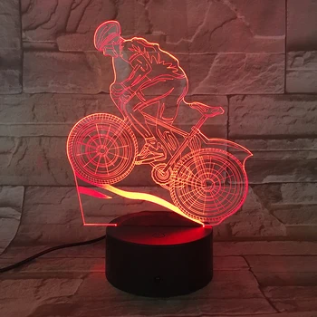 

3D Night Light 7 Colors Change Racing Driver LED Desk Table Lamp Artwork Home Child Bedroom Sleeping Decor Holiday Party Gifts