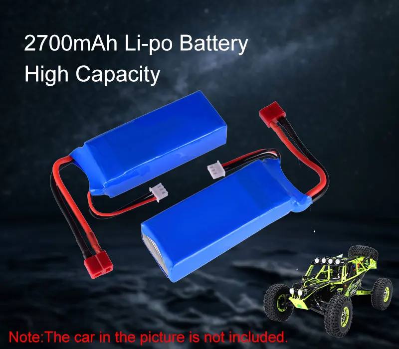 2 шт. литий полимерный аккумулятор ZOP Power 7 4 В 2700 мАч 20C 2S с T образной вилкой для Wltoys