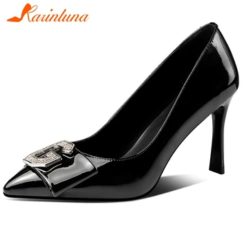 

Karinluna Hot Sale 2020 High Quality Pointed Toe Elegant Pumps Women Shoes Thin High Heels Slip-On Office Lady Pumps Woman