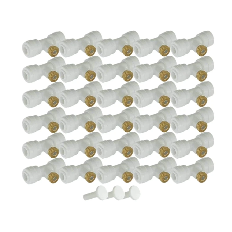 

30Pcs Misting Nozzles Kit Cooling System Mister Nozzles Slip-Lock Tees Fog Nozzles for Patio Misting System Garden