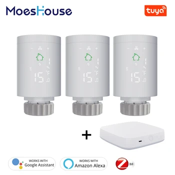 

Tuya ZigBee3.0 Smart Radiator Actuator Programmable Thermostatic Radiator Valve Temperature Controller Voice Control via Alexa