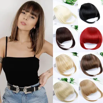 

DIANQI Women Faux Synthetic Hair Bangs Extensions Fake Bangs Clip On Bangs Brown Hair Claws Blonde Fashion Hair Extensions