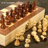 Magnetic Wooden Folding Chess Set with Felted Game Board Interior for Storage Adult Kids Beginner Large Chess Backgammon Board ► Photo 2/6