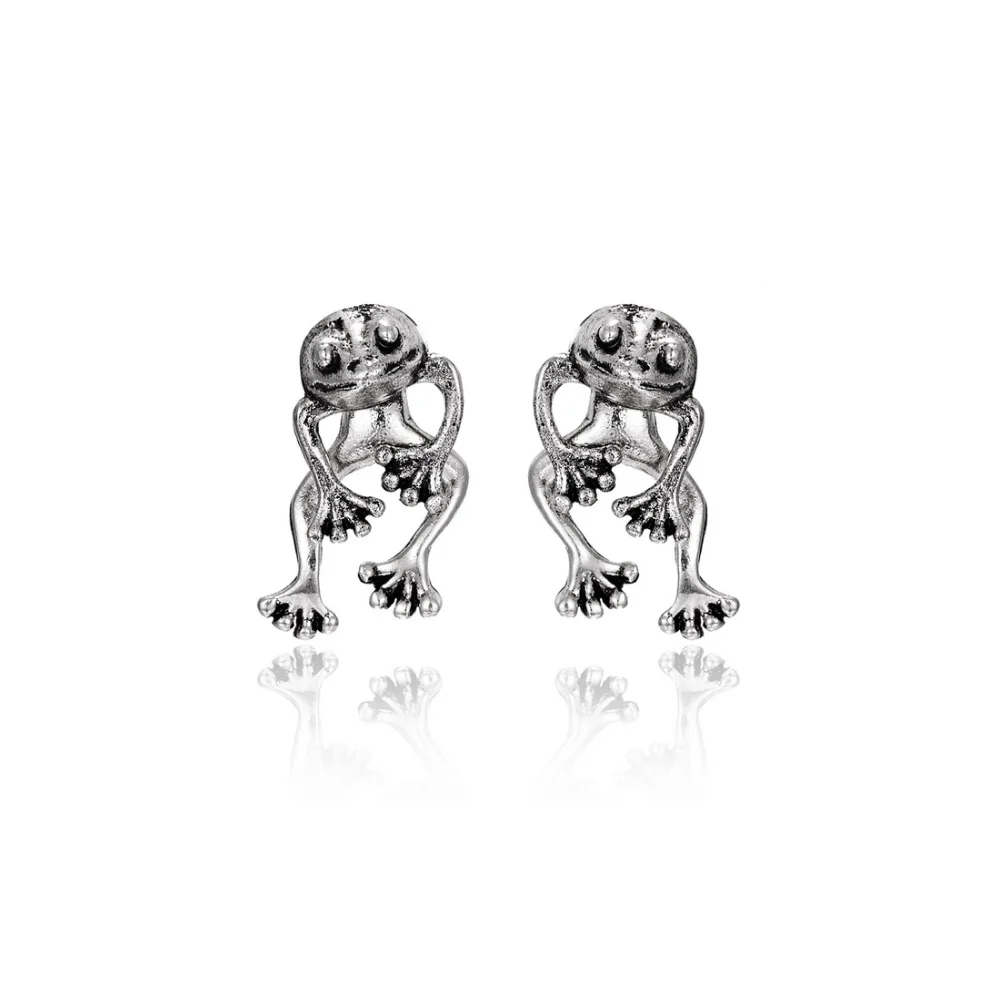 Women Cute Frog Earrings For Girls Animal Gothic Stud Earrings Piercing Female Korean Jewelry Brincos Gift - Image 2