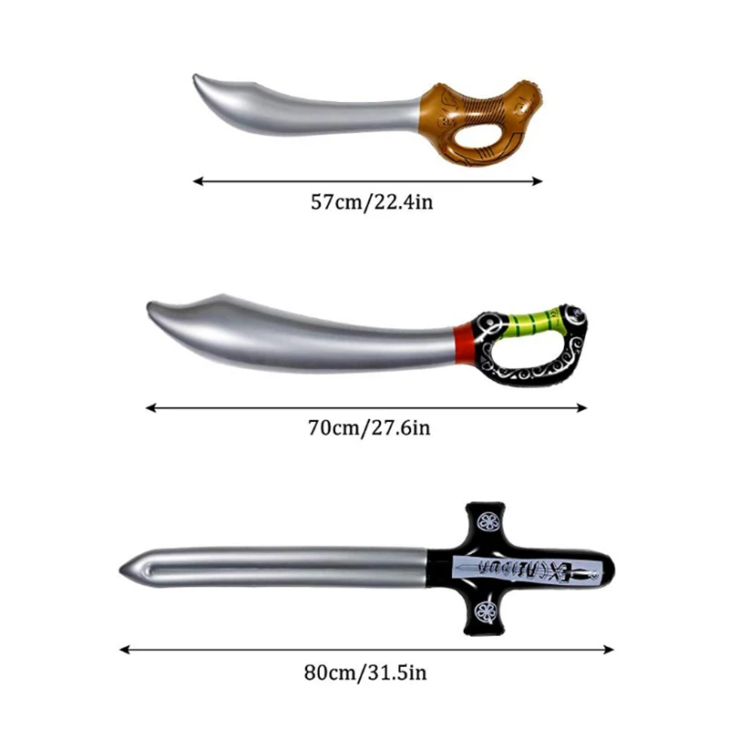 Inflatable Swords Toys Children Kids Outdoor Fun Pool Swim Water Play Pirate Cutlass Soft