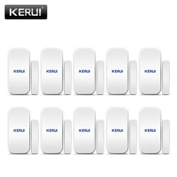 KERUI 10PCS Wireless Window Door Magnet Sensor 433MHz Home Security Burglar Alarm Detector Work With G18 W18 W20 K52 Alarm Panel