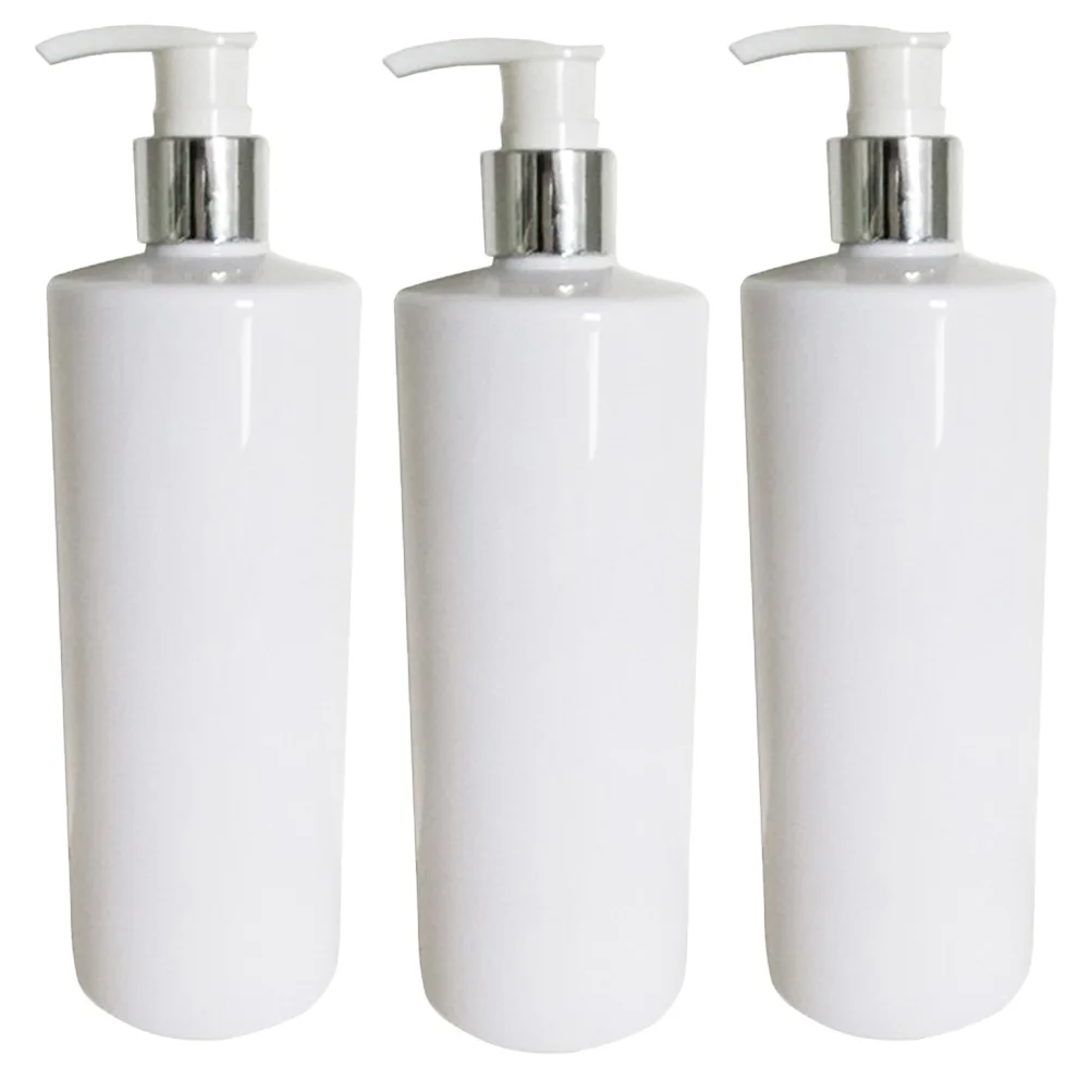 

3pcs 500ml Empty Bottle Transparent Simple Storage Bottle for Foam Emulsion Hand Washing (Random Pump Color)
