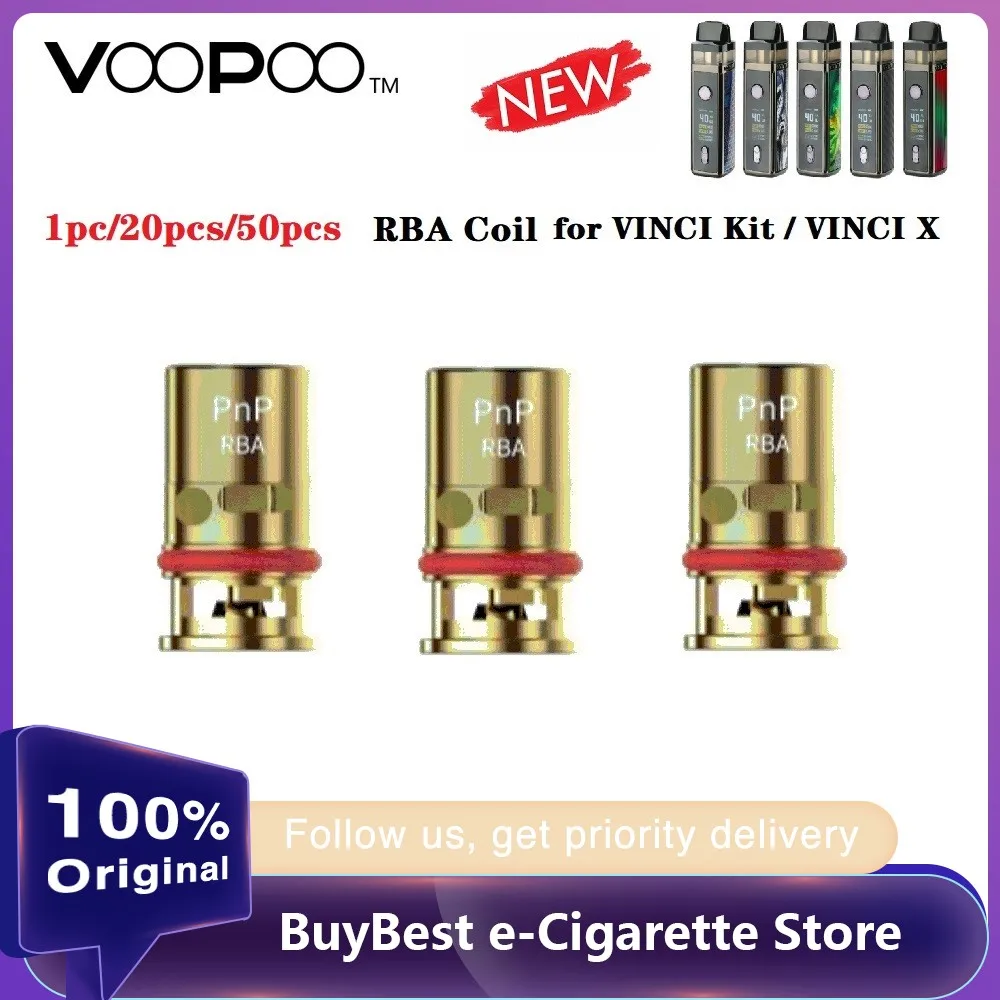 1 шт. 20 шт. 50 шт. Горячая VOOPOO PnP RBA катушка для VINCI R/VINCI X Mod Pod система Комплект 0.6ohm RBA катушка головка для VINCI Vape комплект