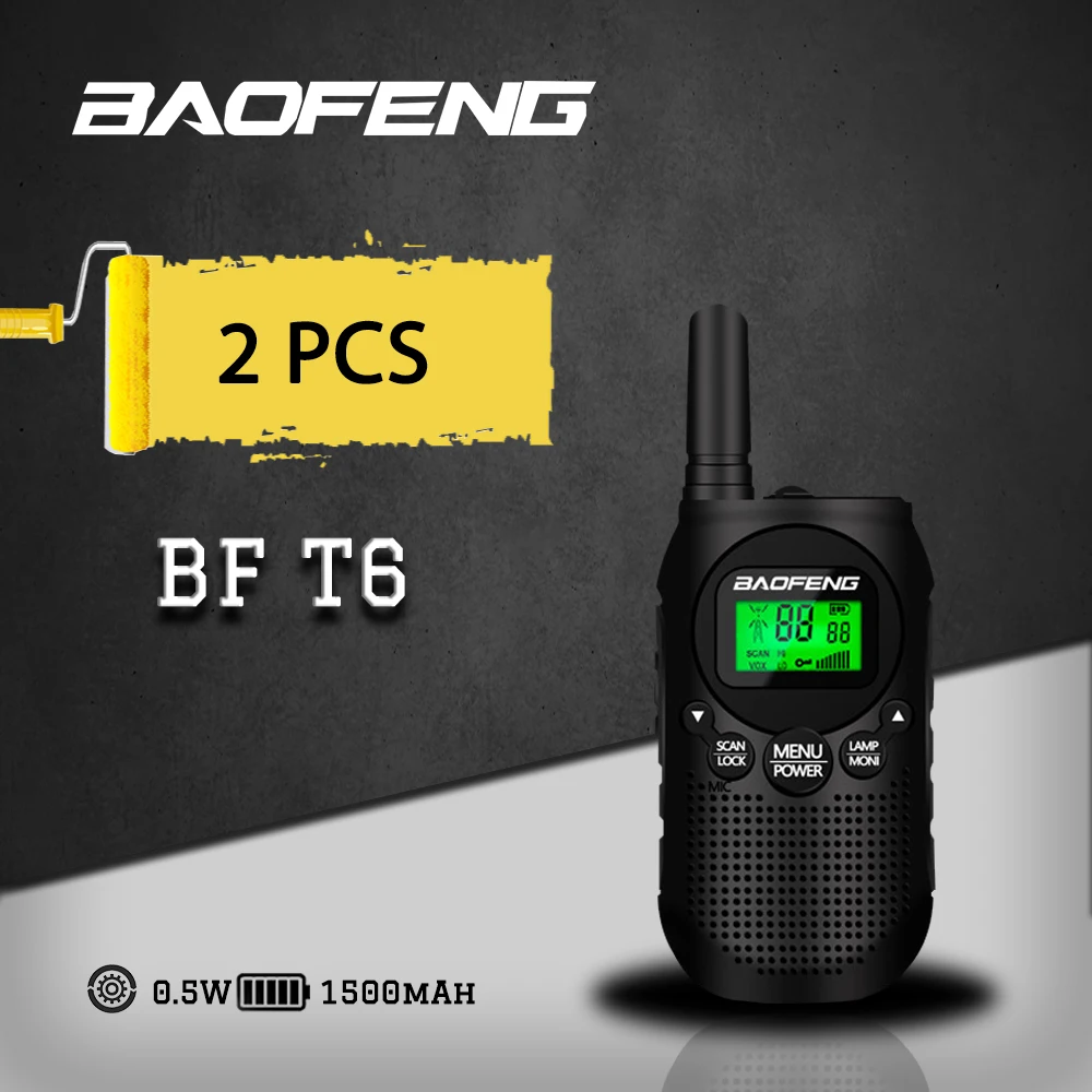 2 шт Baofeng портативные мини BF-T6 Детские рации двухсторонние радиостанции для детей