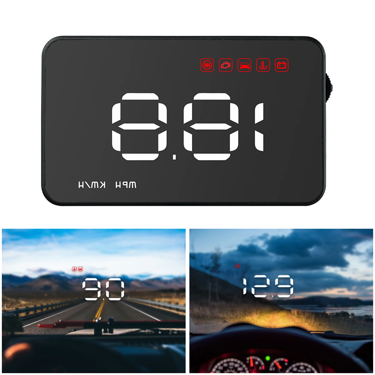OBD2 HUD автомобильный 3,5hd TFT цифровой скоростной Проектор Монитор бортовой диагностики Предупреждение ющая система проектор для ветрового стекла цифровой измеритель скорости