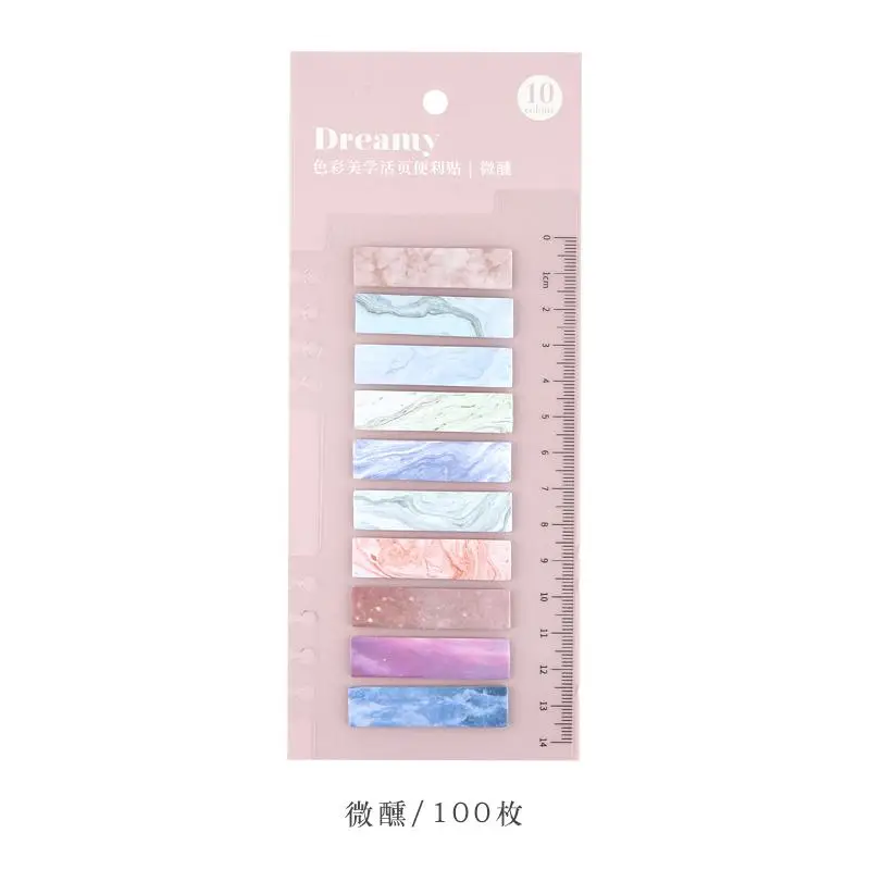 100 листов/упаковка цветные эстетические блокноты для заметок N Times Sticky Notes Index paper Divider Sticky paper Bookmark - Цвет: G