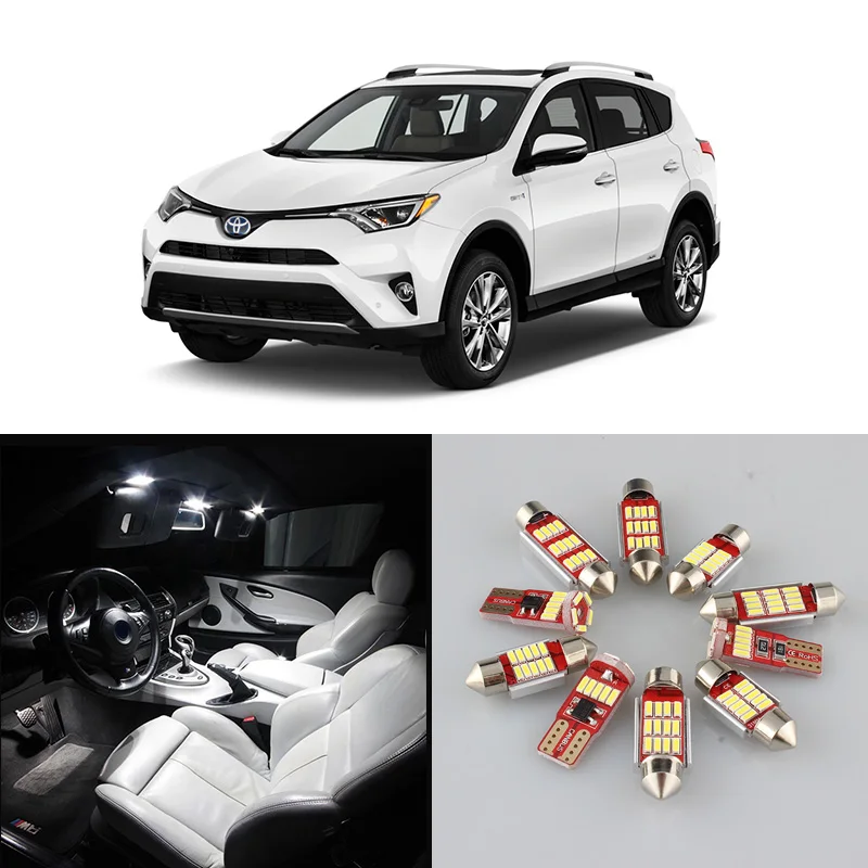 Белый Автомобильный светодиодный светильник без ошибок для Toyota RAV4 2001-2013