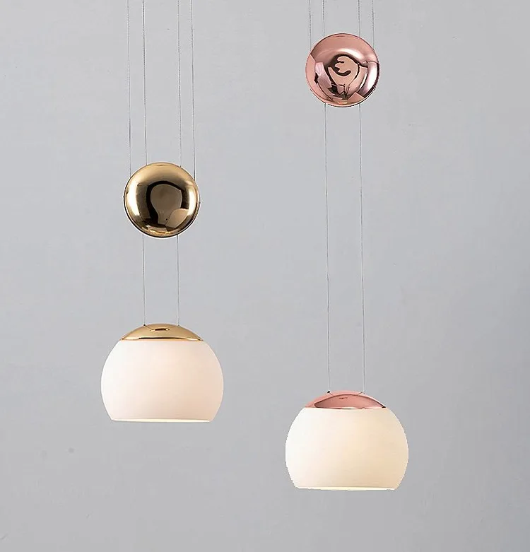 

Post-modern simplicity LED pendant lights Glass Single Head hanging lamp Iron lift fixtures for bedroom bedside restaurant