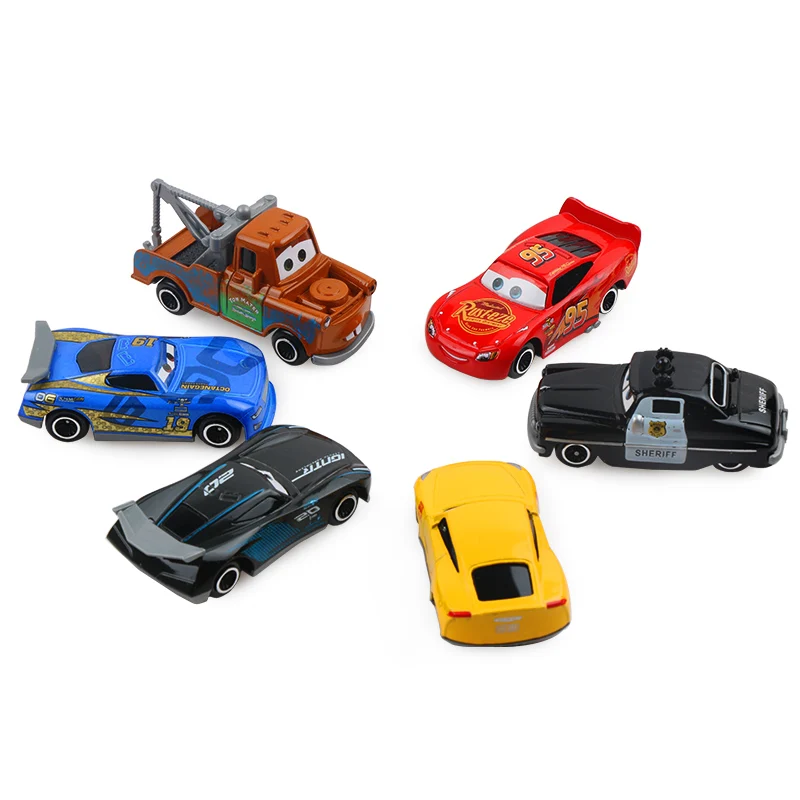Ceny 7 sztuk zestaw samochody disney pixar 2 3 zygzak mcqueen Jackson Storm Alloy Model samochodu Diecast pojazdy zabawkowe Christmas Gift dla chłopca