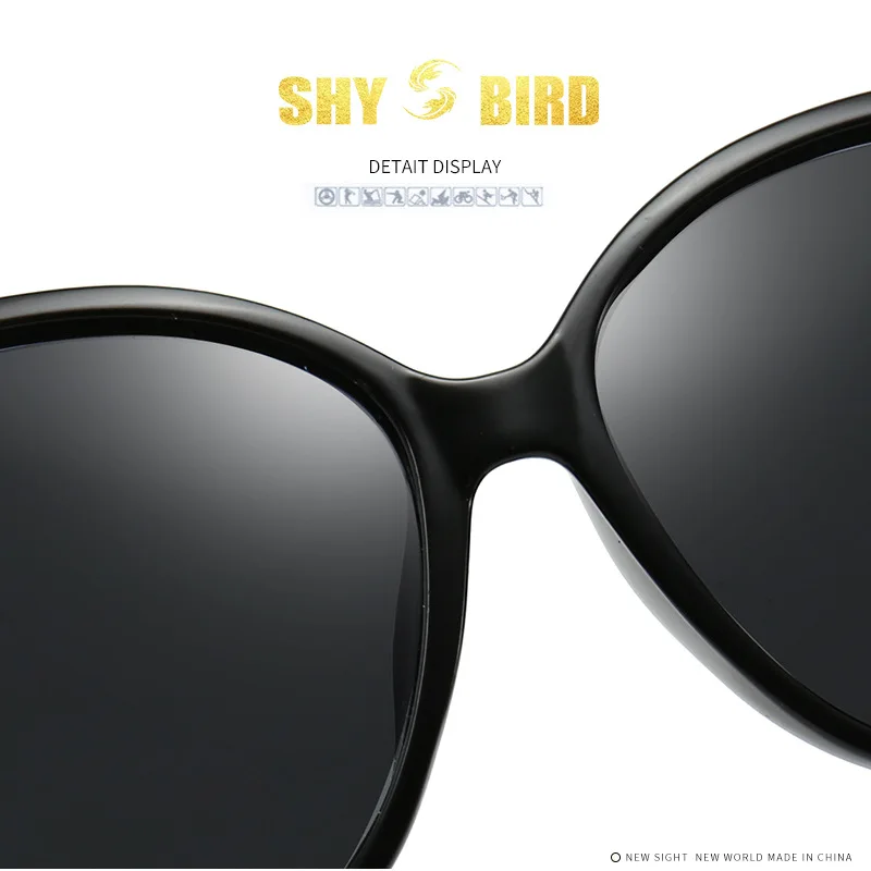 Simple Sunglasses Black Polarized Glasses Women Classic Diamond Craft Vintage Polaroid Lenses UV400 Driving Travel Essential
