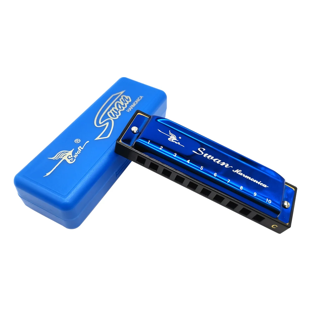 10 Holes Blues Harmonica Diatonic Gift Mouth Harp Available in Three Colors Beginners Adults Professional Players Instruments
