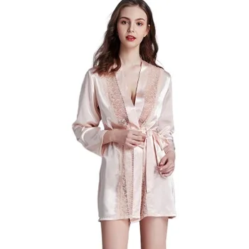 

Bridesmaid Robes Satin Robe Bride Elegant Sleepwear Sexy Lace Women Dressing Gown Bathrobe Kimono Silk Bath Robe Sleep Lounge