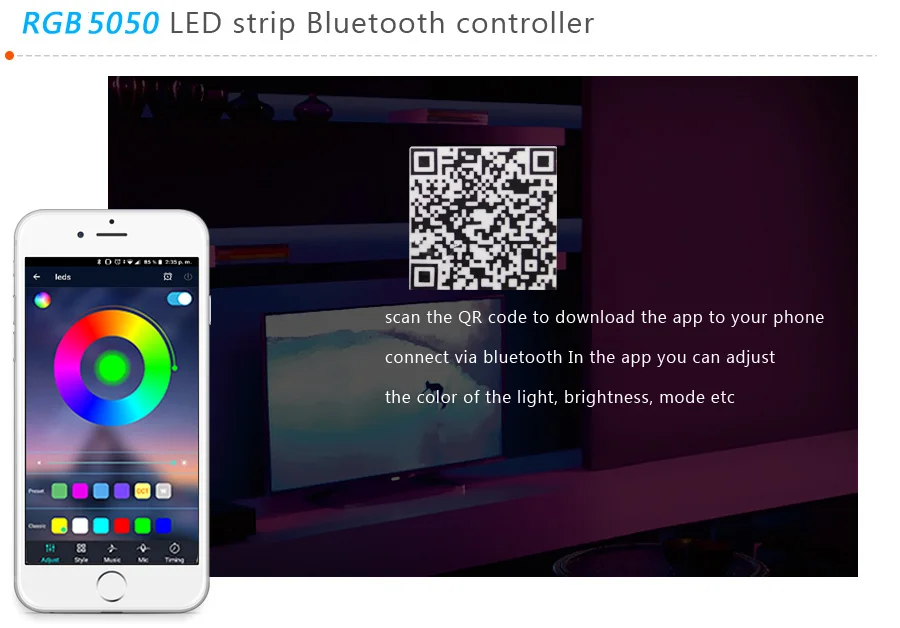 Bluetooth LED Strip Light 10M RGB 5050 SMD 2835 Flexible Ribbon Waterproof RGB LED Light 5M 15M 20M Tape Diode Bluetooth Control (02)