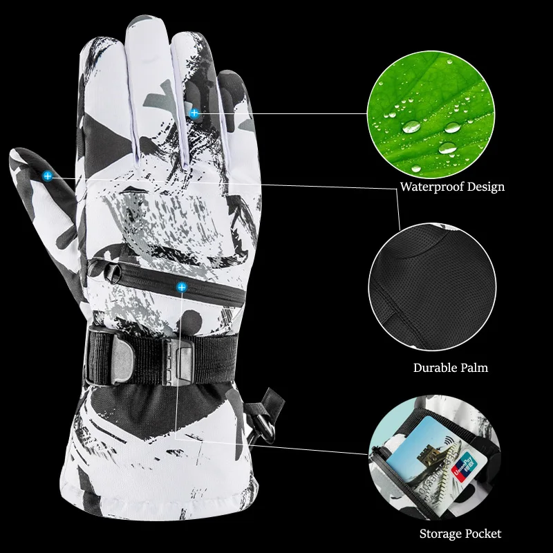 Guanti Invernali Donna Touchscreen - Caldi, Impermeabili, Antivento - Sci, Neve, Sport Outdoor