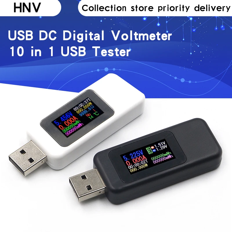 USB-тестер 10 в 1 цифровой вольтметр постоянного тока амперметр измеритель