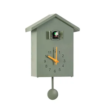 

Cuckoo Clock Wall Clock- Movement Chalet-Style , Minimalist Modern Design Green