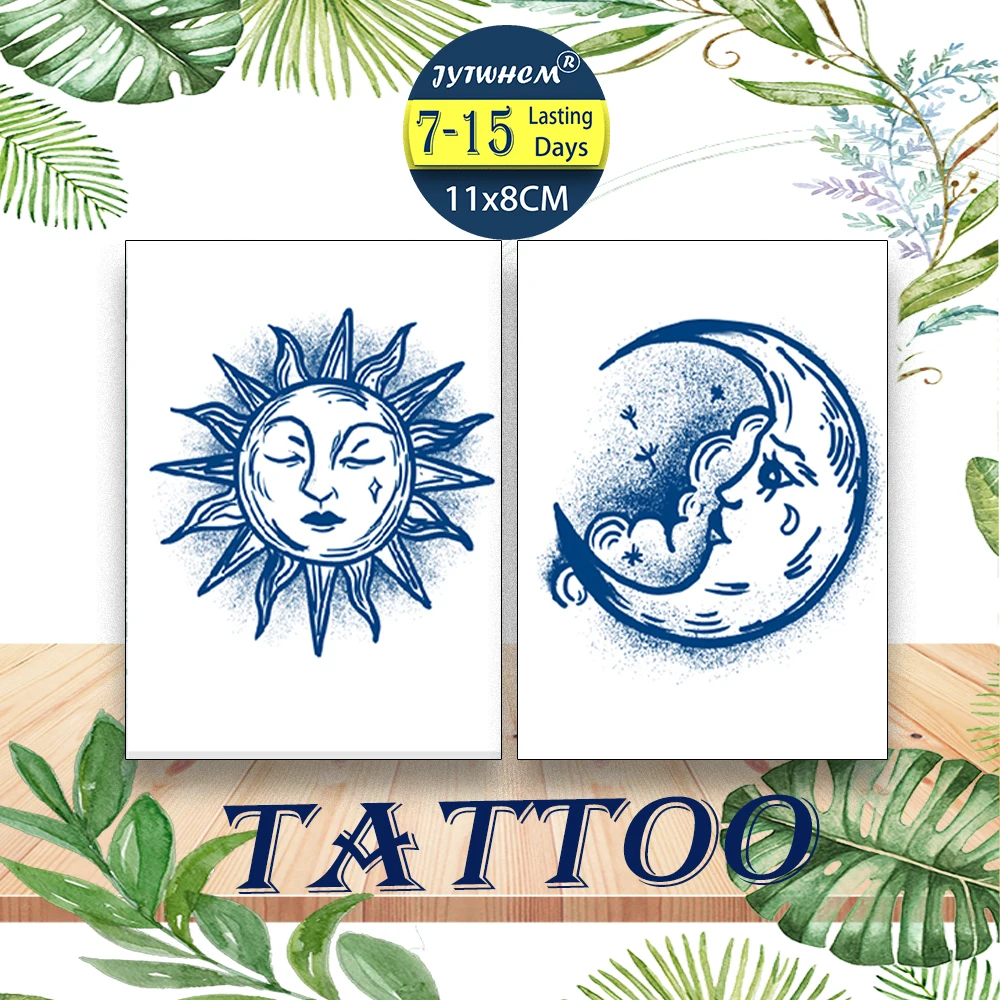 

Тату-наклейка на одежду «солнце и луна», 2 недели