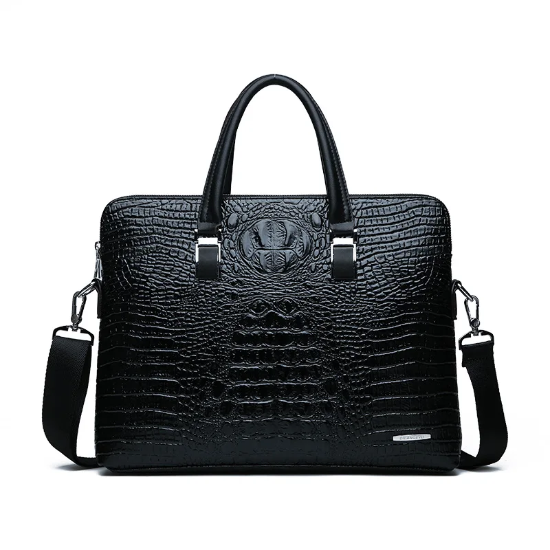 

Men's Bag Fashion New Style Business Alligator Print Handbag Shoulder Document Computer Gift Bag MEN'S Bag Fashion