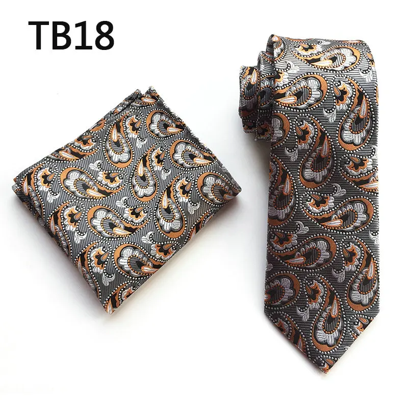 Neck Tie Set Британский мужской галстук с цветочным узором, Свадебный деловой платок, носовой платок, винтажные Новые вечерние галстуки из шелка с цветочным узором, квадратный жаккардовый галстук на шею - Цвет: Neck Tie Set