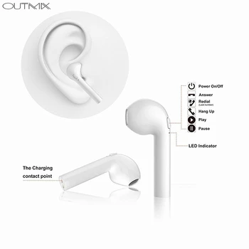 

811G OUTMIX Earphones Mini Wireless Earbuds Sport Handsfree Earphone Cordless Headset with Charging Box for xiaomi Phone