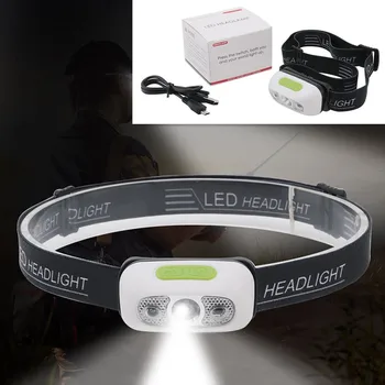 

Mini Rechargeable Body Motion Sensor LED Headlamp Headlight Flashlight Head Light Torch Lamp Outdoor Camping Fishing with USB