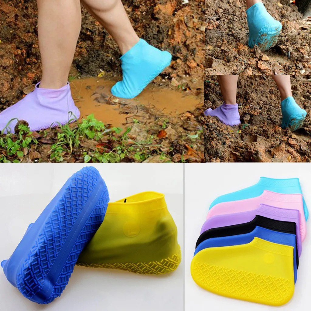 Дизайн, модные детские для взрослых женщин, мужчин, мальчиков и девочек, водонепроницаемые однотонные дождевые Чехлы для обуви, водонепроницаемые складные слипоны