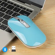 2020 New 2.4G Wireless +Bluetooth 5.1 Dual Mode Mouse Rechargeable Ultra Thin Ergonomic Optical Mice For PC Laptop