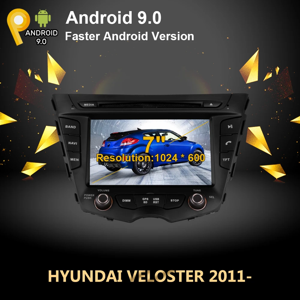 7 дюймов 2 din Android 9,0 Автомобильный dvd Радио мультимедийный плеер для hyundai Veloster 2011- gps навигация автомобильный аудио gps плеер