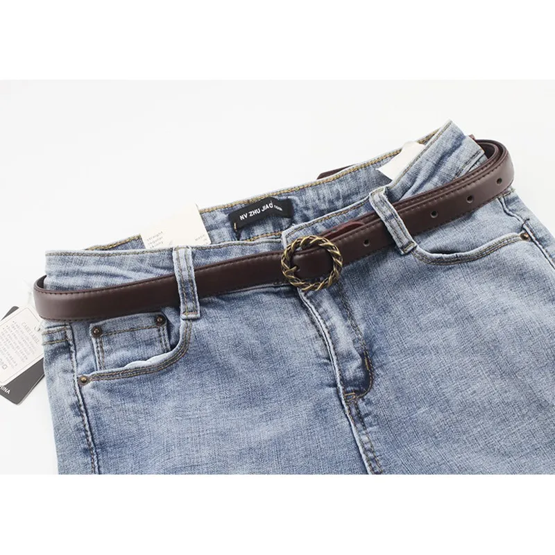Модные женские завышенные круглые металлические круглые пояса панк джинсы ремень большой круглый кольцо женская одежда аксессуары 2 цвета