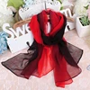 Four Seasons Thin Soft Chiffon For Women Silky Gradient Printing Beach Georgette Scarf Shawls Long Wraps Beach Sunscreen Hijab 4