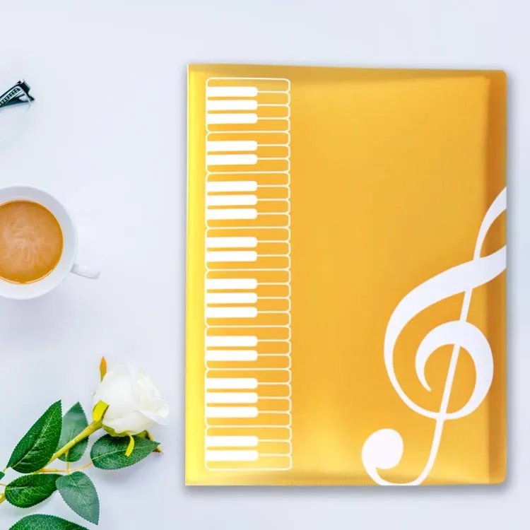 1pcs Creative A4 Music Teaching Supplies 40 Layer Music Piano Score File Folder Fashion School Music Learning Filing Products - Цвет: yellow
