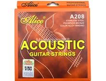 Alice A208-L/sl cordas de guitarra acústica fósforo cor bronze liga corda ferida 1st-6th cordas grátis shippng