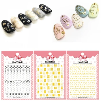 

Text Tag LOVE Nail Sticker for Nails Decoration Gold Black Back Glue ON Label Decals Manicure Design Nail Art Stickers Letter