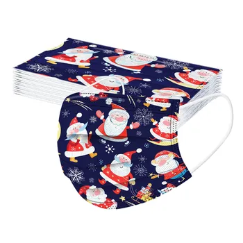 

20pc Kid Children Christmas Cartoon Print Mask Disposable Face Mask Highquality 3 Ply Non-woven Elastic Ear Loop Breathable Mask