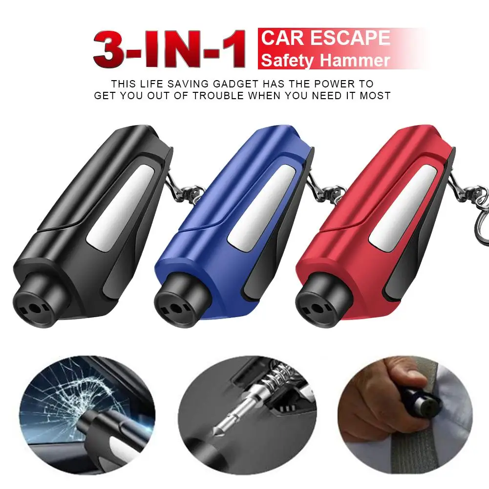 3 in 1 Car Life Keychain Portable Key Comforly Chain Rescue Tool Whistle Breaker 
